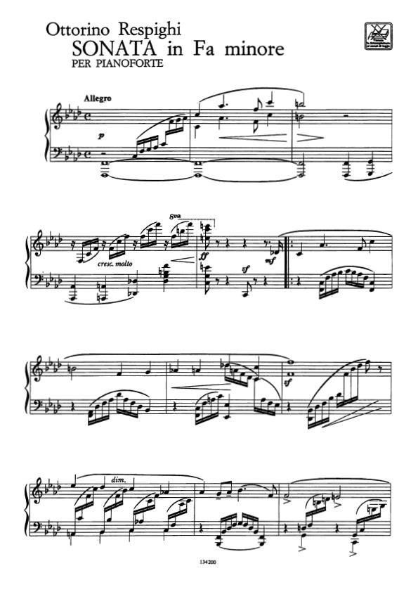 Sonata In Fa Min. - Per Pianoforte - pro klavír